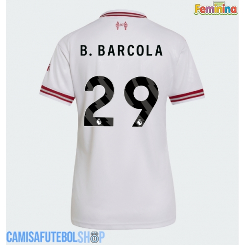 Camisa de time de futebol Liverpool Bradley Barcola #29 Replicas 2º Equipamento Feminina 2026-27 Manga Curta